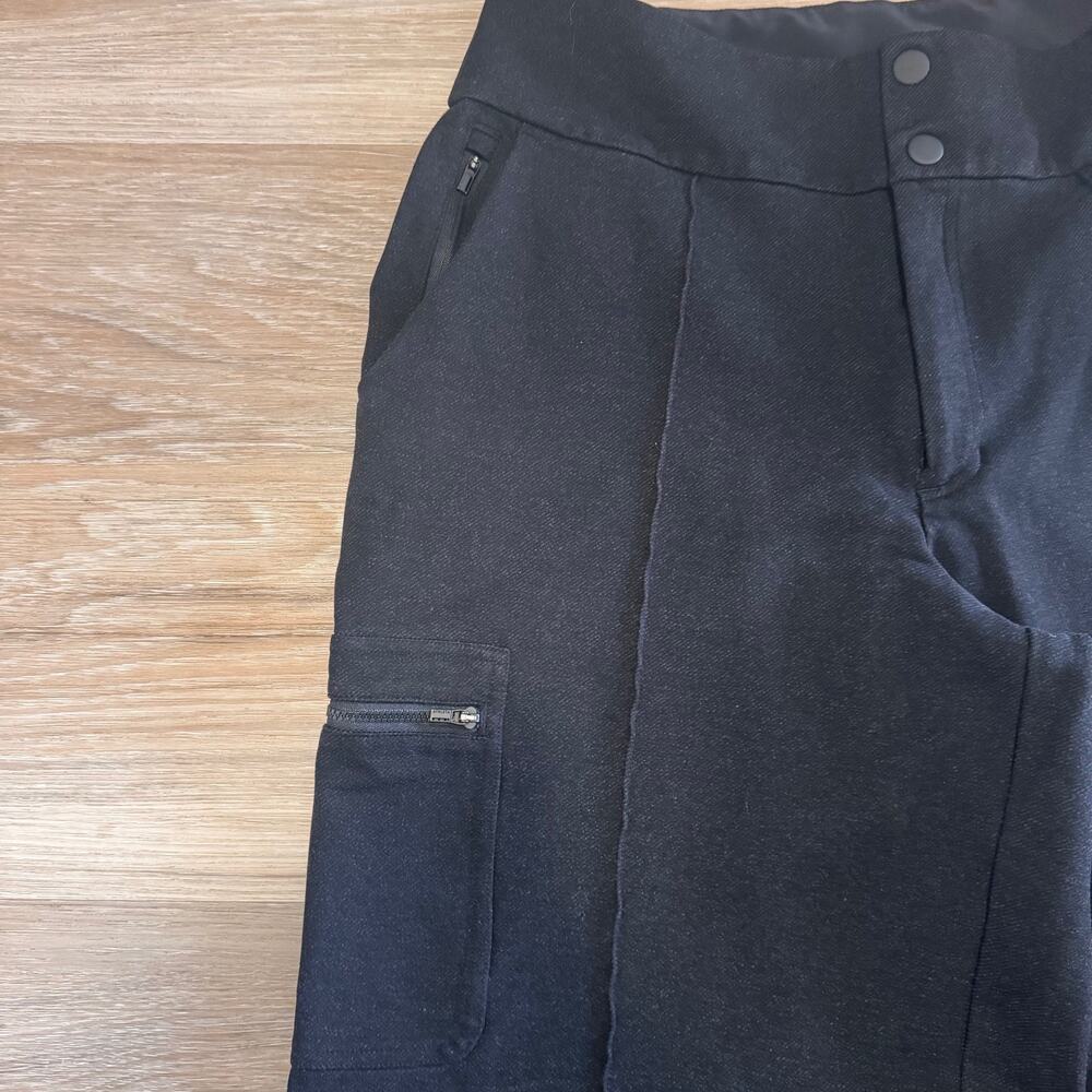 Athleta Venice Heathered Cargo Pant Black Wide Leg High Rise Women's 14 Tall - Picture 6 of 11